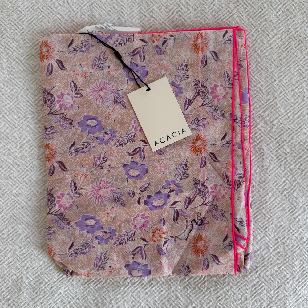 NWT - Acacia Swimwear Floral Coverup - Purple and Pink